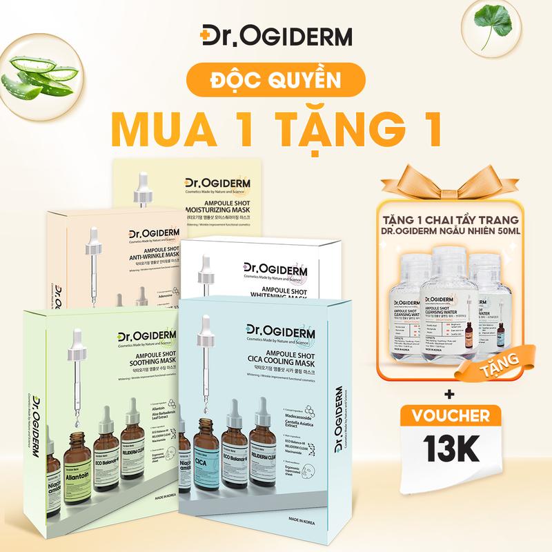 [MUA LIVESTREAM LAN ANH MUA 1 Tặng 1] DR OGIDERM Hộp 10 Miếng Mặt Nạ Vải Vi Sợi Giúp Dưỡng Da Toàn Diện 30ml