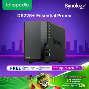 SYNOLOGY DS225+ DiskStation 2 Bay NAS Storage Server Backup Desktop - Promo Garansi Essential