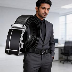 Tali pinggang lelaki asli berkualiti tinggi, tali pinggang lelaki, tali pinggang dengan gesper automatik, men leather belt，automatic buckle belt，daily wear waist belt，tali pinggang lelaki，gesper automatik