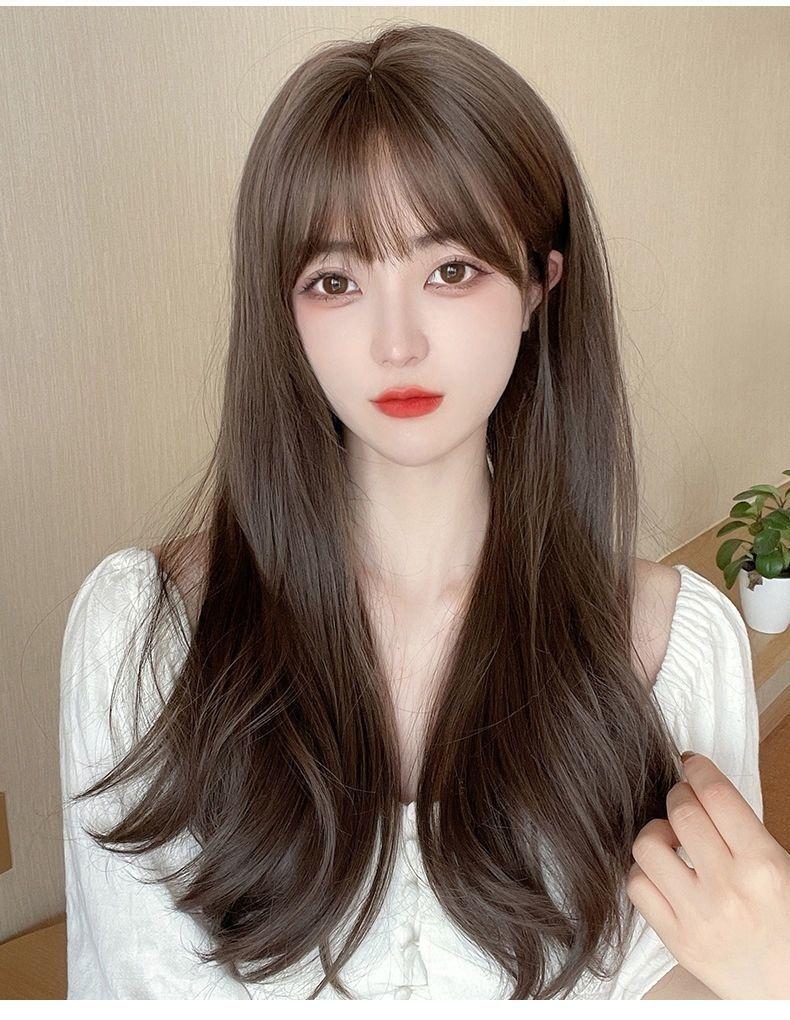 Product Introduction of Wig Women's Full-Head Wig-Style Mid-Length Hair 2024 Fashion New Wig Sheath Suitable for round Faces Hairstyle Simulation Natural 10