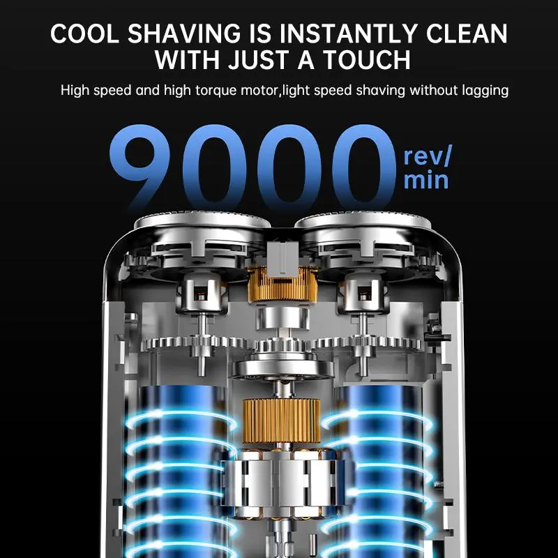 Portable Mini Electric Shaver for Men, Waterproof Double-ring Magnetic Beard Cutter, Lightweight Electric Razor for Travel Office Business Trip 6