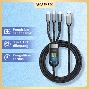 (54) ONEL Kabel Data Charger 3 IN 1 Normal Charging 100W USB Micro Type C Lightning Cable Andorid Iphone 3IN1