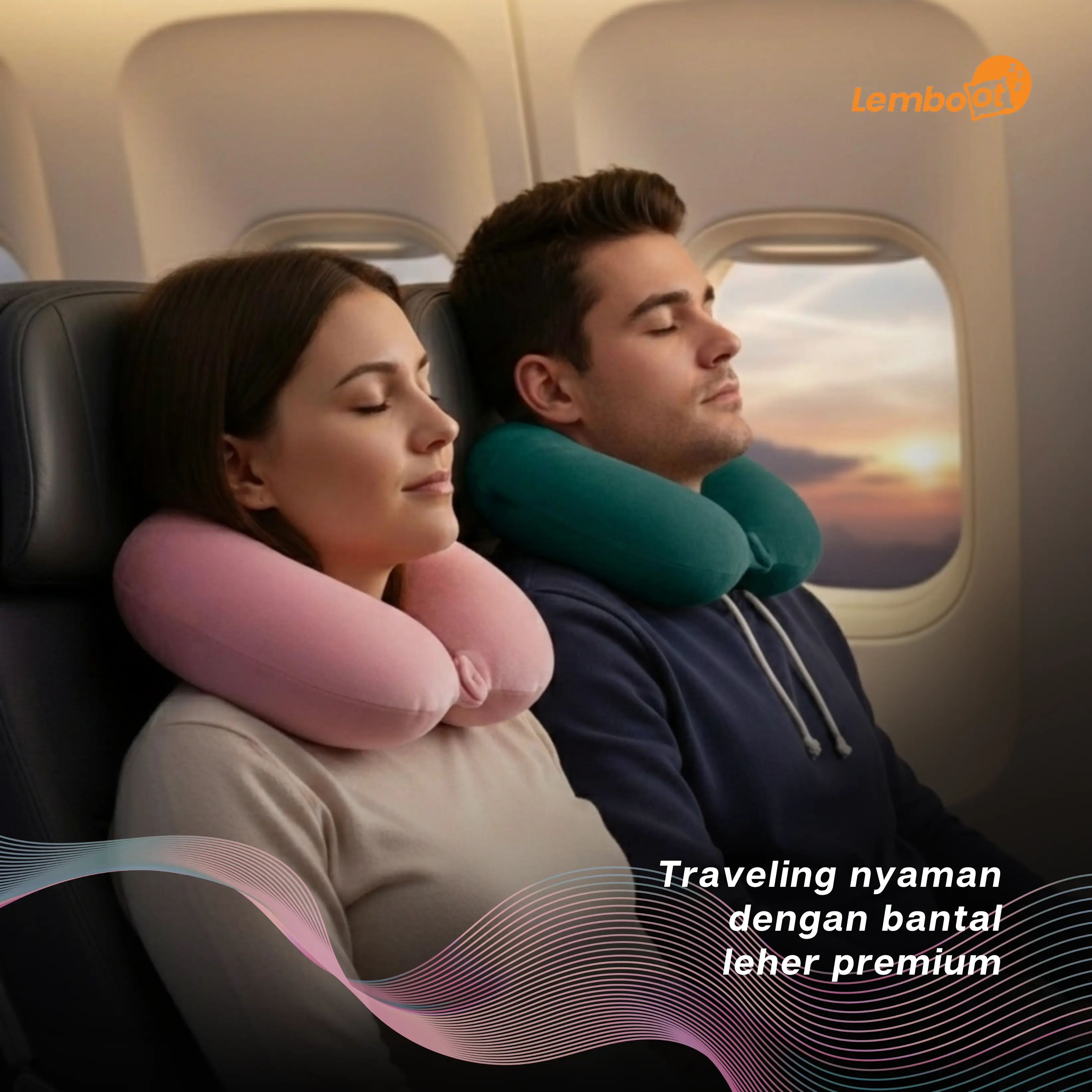 LEMBOOT Bantal Leher Memory Foam | Bantal Leher U-Shape Nyaman untuk Traveling & Mobil