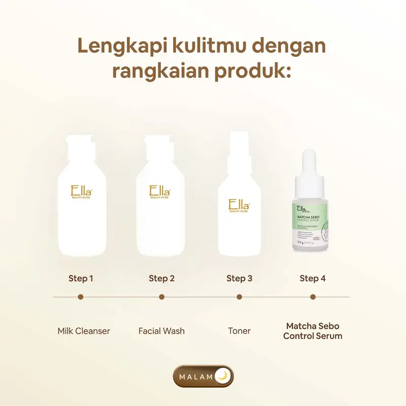 Ella Skincare Serum Matcha Sebo Control with Green Tea, BHA, Niacinamide - Mengeringkan Jerawat dlm 3 Hari 5