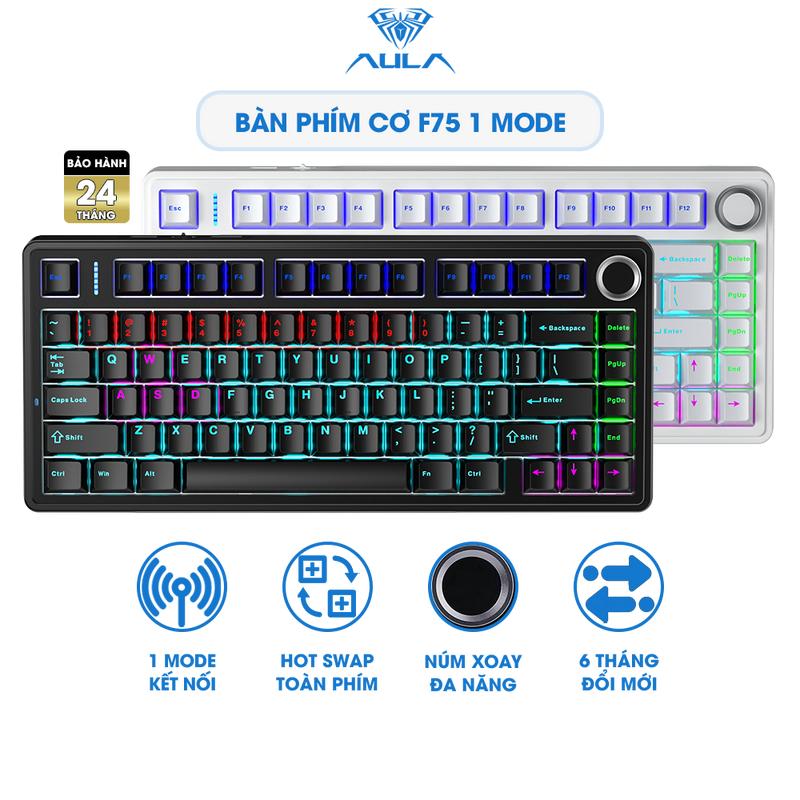 AULA F75 BÀN PHÍM CƠ GAMING 1 MODE kết nối CÓ DÂY Phiên bản Red switch