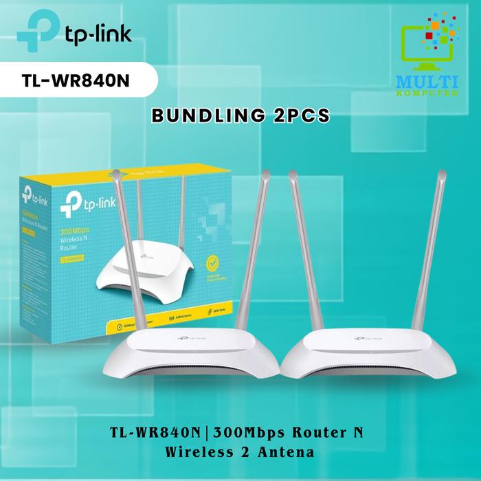 Gambar TPLink TL-WR840N 300MBps Wireless Router (2 pcs) - WHITE dari Multi Komputer Kota Administrasi Jakarta Barat 4 Tokopedia