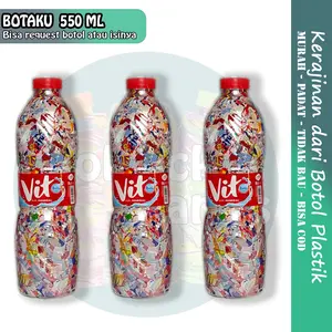 Botaku Ekobrik Botol Vit 550 ml Berat 230 - 300 Gram Murah Padat Tidak Bau