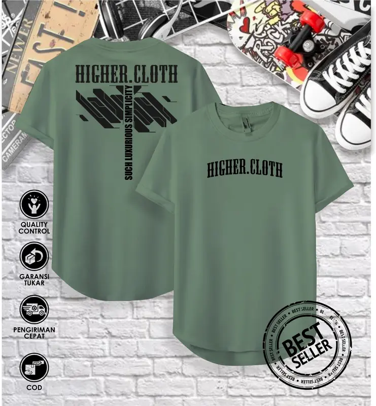 kaos premium pria & wanita oval / kaos distro lengan pendek cotton combad 24s HIGHER.Cloth 0