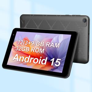 7インチタブレット Android 15搭載 5コアプロセッサー 8GB（3GB+5GB-拡張）RAM + 32GB容量 デュアルチャンネルスピーカー エンターテイメントとオフィス作業用 デュアルカメラ 3500mAh大容量バッテリー