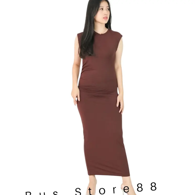 INNER DRESS KNIT  MANGGO SUPER PREMIUM/ INNER DRESS PANJANG KNIT/ INNER DRESS WANITA Gaun Outer Dewasa Melar Tebal Gamis Muslim Hitam Atasan Simple Pesta Remaja Shakila Mewah Casual 3