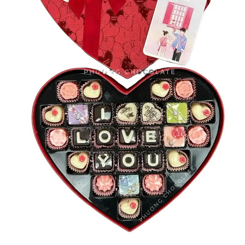 SoCola Valentine 27 viên - Khay đen cao cấp. Chocolate