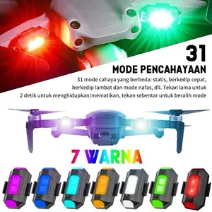 Lampu LED Variasi Lampu Pesawat Bisa Motor Mobil Drone Sepeda 7 Warna RGB Universal