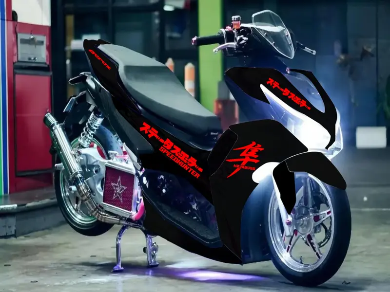 STRIPING || CUTTING STICKER/STRIPING YAMAHA AEROX 155 NEW || STIKER AEROX 155 NEW STRIPING LIS VARIASI Motorcycle 6