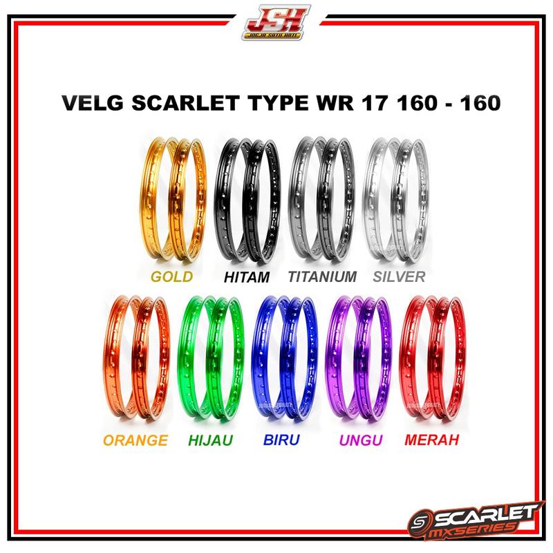Velg Velek Lingkaran Set Scarlet Racing Type WR Ring 17 140 160 185 215 Universal 4