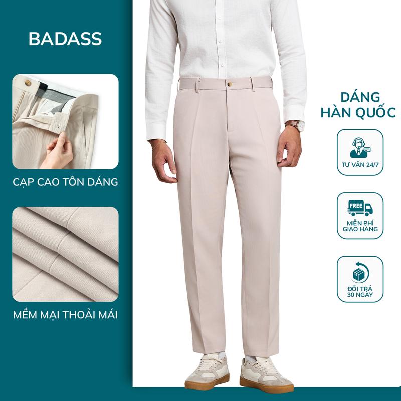 Quần tây âu nam BADASS vải Tuyết Hàn, ống đứng kiểu Hàn Quốc thương hiệu 360 Boutique - QACOL420 [BC]