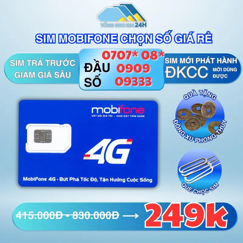 Sim Mobifone Trả Trước Số Đẹp Đầu đẹp Sale Chỉ 249k, Số Đẹp Mobi Dễ Nhớ