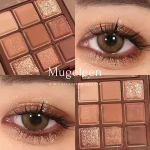 [BPOM] MUGELEEN Eyeshadow Korean Sweet Choco Palette 9 Warna Matte & Glitter Pigmented Tahan Lama Kosmetik Terbaik untuk Tampilan Mata Memukau