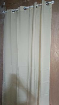 Product Review of 1pc 7feet Plain Fabric Curtain with 8 Steal Rings 215*140CM for Window door room colorful decoration from E**2 0