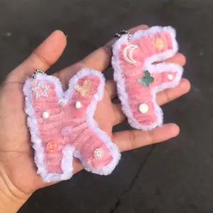 Gantungan kunci INISIAL NAMA kawat bulu | gantungan kunci kawat bulu Ganci