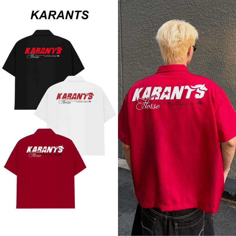   BST Tết 2026  Karants Áo Sơ Mi Boxy Tết Horse Túi Hộp Chi Tiết In Sắc Nét Local Brand Streetwear - KR304 