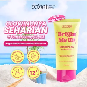 PRODUK VIRAL SCORA Bright Me Up Sunscreen SPF 40 PA++++ 30 gr - Sunblock Mencerahkan Melindungi UV Menyerap Cepat Wajah Glowing Seharian