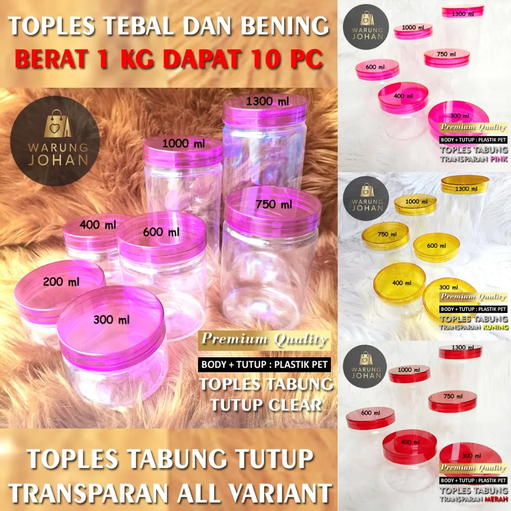 TOPLES TABUNG TUTUP TRANSPARAN / TOPLES TABUNG TRANSPARAN / TOPLES TABUNG PREMIUM