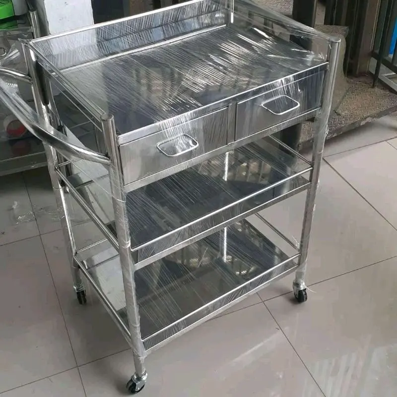 Trolley Instrumen 3 Rak Laci Stainless / Troli 3 Rak + Laci Stainless / Meja Instrumen 3 Rak Laci Stainless / Trolley Stainless / Meja Stainless 3 Susun Laci / Trolley 3 Rak Laci Stainless