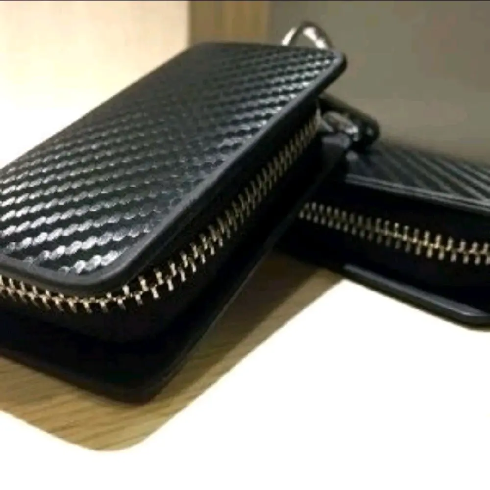 DOMPET KULIT GANTUNGAN KUNCI STNK MOBIL MOTIF KARBON CARBON