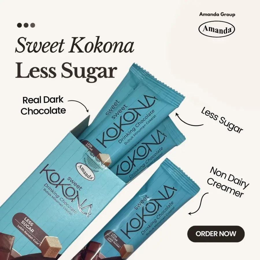 Kokona - Less Sugar Bubuk Minuman Cokelat by Amanda, Dark chocolate drink Susu Lezat