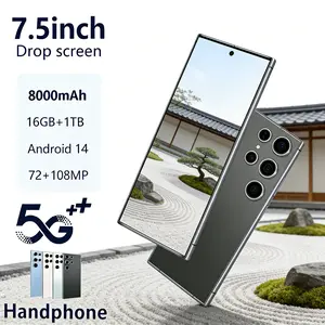 [Rekor Laris] Handphone Baterai 8000mAh Layar 7,5 Inci 16GB+1TB Android 14 5G Kamera 72MP+108MP Teknologi AI Scene Recognition dan Pro Mode Mobile Phone Gaming Snapdragon 8 Gen 2 Baterai 8000mAh COD