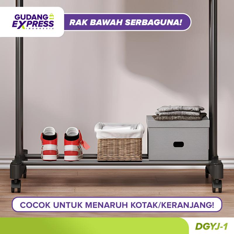 Product Introduction of GEI - Stand Hanger Single Praktis Gantungan Baju Stainless Steel Dengan Roda Untuk Gantungan Hijab, Mukena, Handuk, Baju, Kaos Bahan Pipa Stainless 14