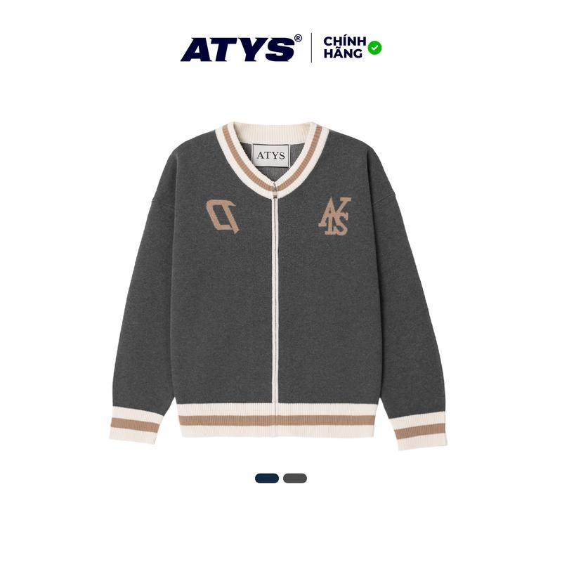 Áo ATYS HOMELAND ROUND NECK ZIPPER KNIT SWEATER - STORM CLOUD  - ATYS CHÍNH HÃNG