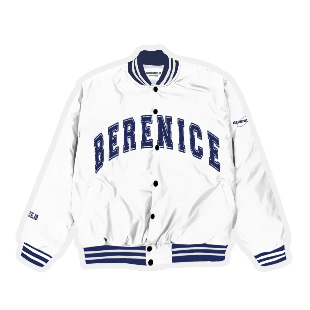 Berenice Varsity Jaket Embroidery Vintage White