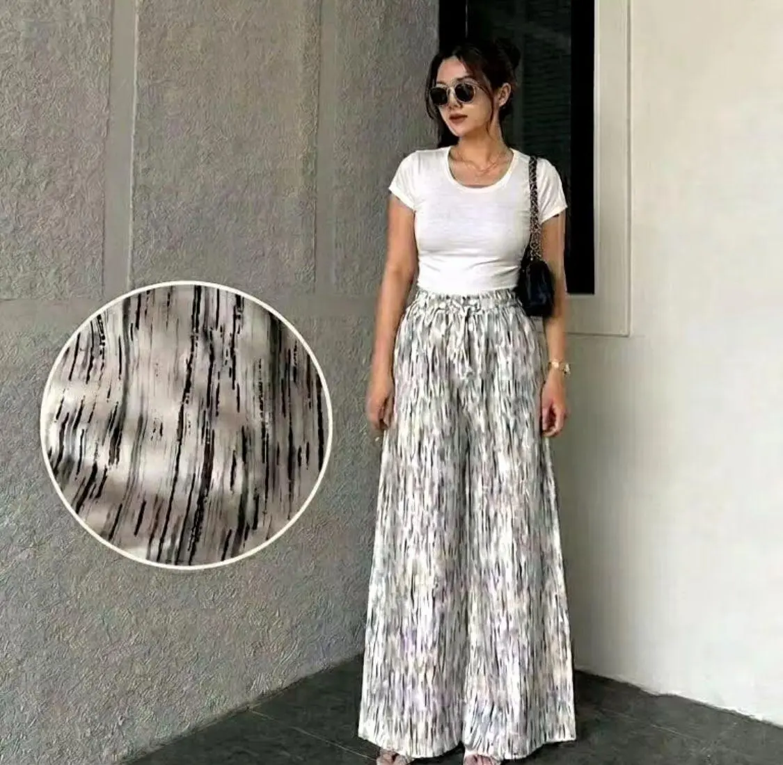 FX - [ SPECIAL LIVE ] Galaxy Pants - Stripe Pants - Celana Panjang Wanita Baggy Kantor Kuliah - Celana Formal Casual Wanita Loose Basic - Kulot Pinstripe