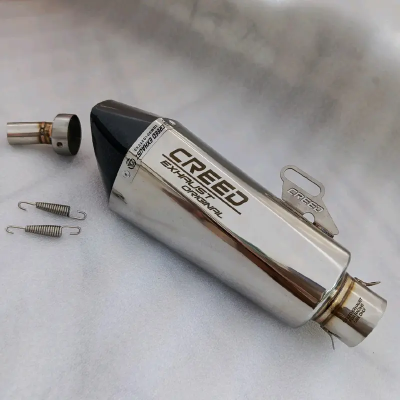 100% CREED EXHAUST ORIGINAL SUARA NGEBASS COCOK UNTUK MOTOR, n max old/new,aerox old/new,pcx150/160,adv150/160,vario160,mio j/m3/sporty/smaile/gt,vario125/150 led/new,vario125 bohlam/techno,vario110 fi,vario 110karbu,beat karbu/fi lama/street/deluxe, dll 6