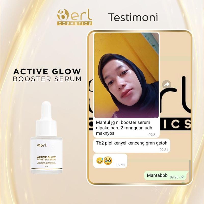 B Erl Active Glow Booster Serum (DOKTIF APPROVED) Mencerahkan Wajah Aging Pencerah Dark Perawatan 3