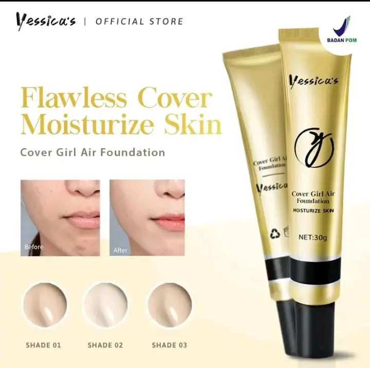 FIRA BEAUTY SHOP - Yessica Waterproof Foundation Cover Girl Air Moisturize skin 30gr 4