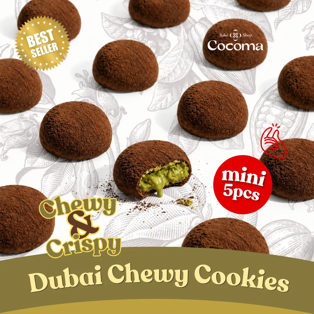 [Bites Series] Cocoma Bites Dubai Chewy Cookie Chocolate Dubai Chewy Cookie Marshmallow Full Kunafa Pistachio - Cocoma Bites