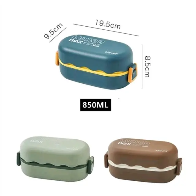 LUNSBOX BENTO LAPISAN GANDA DENGAN 2SUSUN FRE SENDOK Biru 4