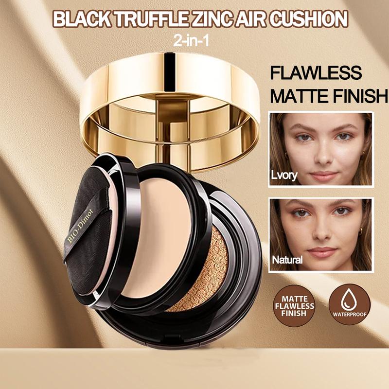 Phấn Nền Không Khí 2 Trong 1, Truffle Kẽm Đen, Kem Nền 10g + Phấn 7g, Lì Hoàn Hảo, Kiểm Soát Dầu, Phấn Mặt, Lâu Trôi, Không Thấm Nước, Che Phủ Hoàn Toàn, Đệm Khí, Làm Sáng Tự Nhiên, Kem Đệm BB, Mỹ Phẩm Nữ Cosmetic Women