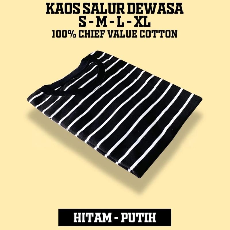 Product Introduction of Kaos Polos STRIPE Hitam Putih Dan warna lain nya kaos Pria Wanita 30s reaktif kaos Pendek Katun Lembut 20