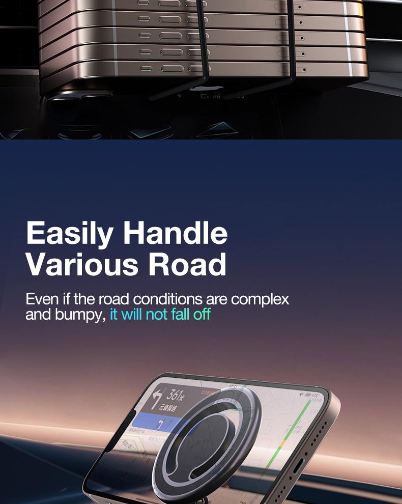 Product Introduction of Sanptoch For Magsafe Foldable Car Mount 360°Rotatable Adjustable Magnetic Phone Holder For iPhone 14 13 12 Pro Max Mini Alloy Cellphone Holder For Car 12