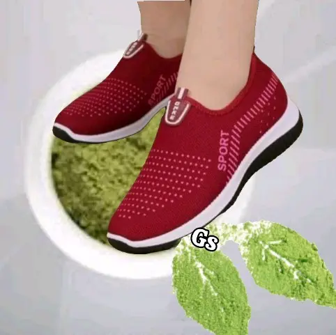 SEPATU WANITA SLIPON ONKE HITAM MAROON Merah Shoes Putih