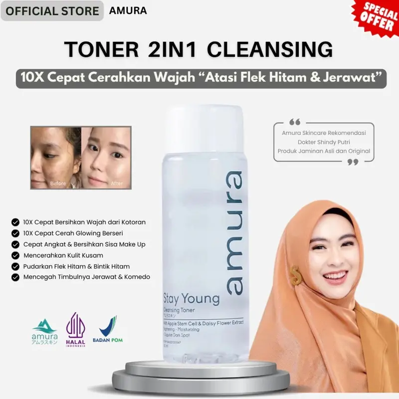 Amura Stay Young Toner - Melembabkan Mengangkat Kotoran Menyegarkan & Pembersih 0