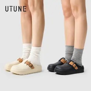UTUNE Unisex Outdoor Casual Mules Edisi 2025, dilengkapi dengan sol tebal dan desain slip-on yang dilengkapi dengan lubang yang dapat disesuaikan. Nyaman dan bernapas dengan konstruksi yang lembut, ideal untuk pasangan.