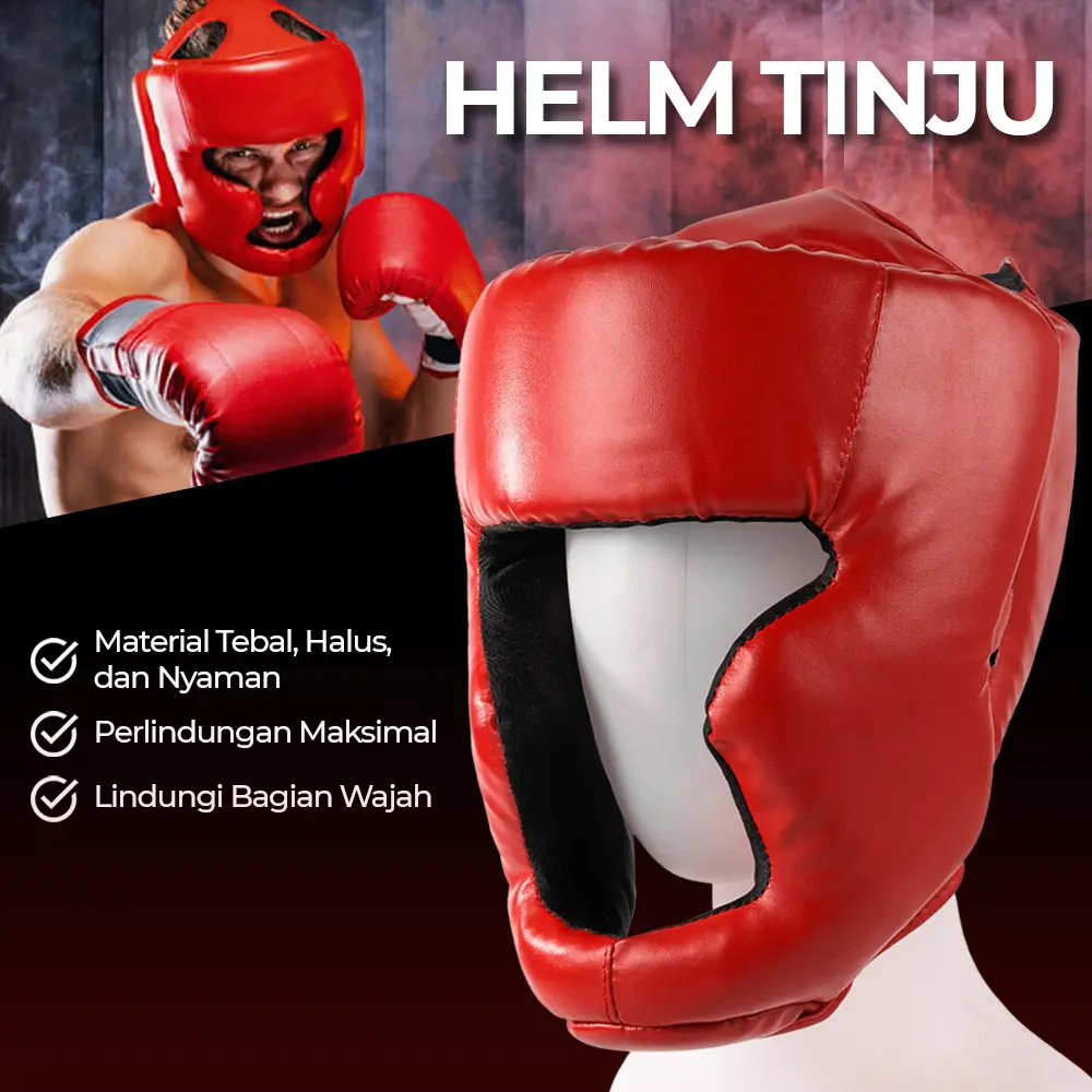 Helm Tinju Sanda Pelindung Kepala Adult untuk Boxing
