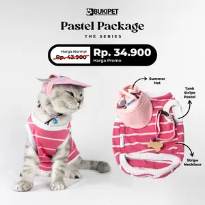 Baju Kucing Anjing Kelinci Monyet Cewek Cowok paket Aksesoris Hewan-BUKIPET PASTEL SERIES  PACKAGE