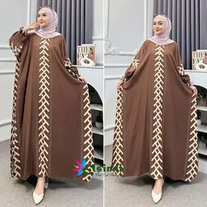 Elsindi Batik Kaftan Motif Arini Bahan Rayon Premium jumbo allsize Gamis batik Mewah Dress Wanita Muslim kaftan  butik abaya  kaftan  rayon kaftan  panjang tule simplicity