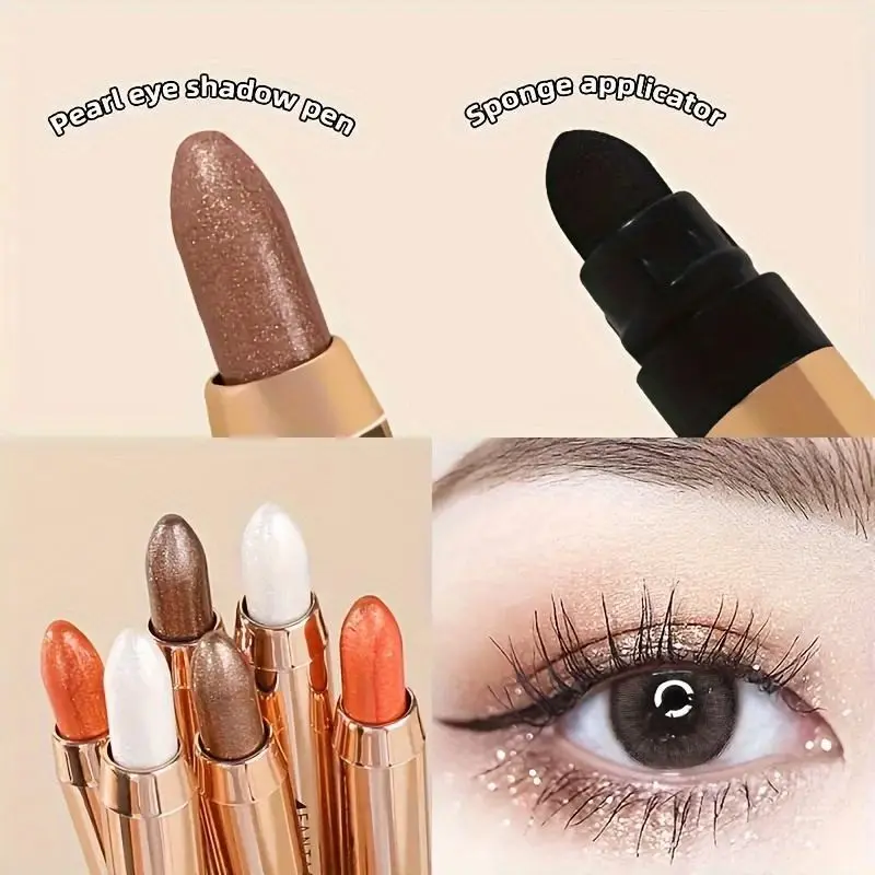 ARISON Double Head Makeup Eyeshadow Pen Eyeshadow Crayon Cosmetic Glitter Eyeshadow Stick 4