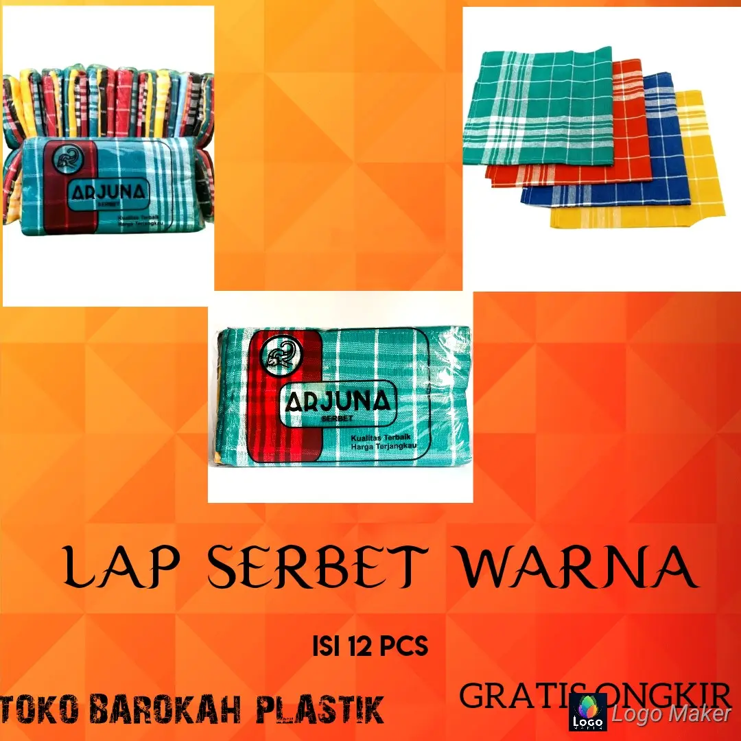 SERBET LAP/KAIN LAP WARNA 1LUSIN ISI 12PCS